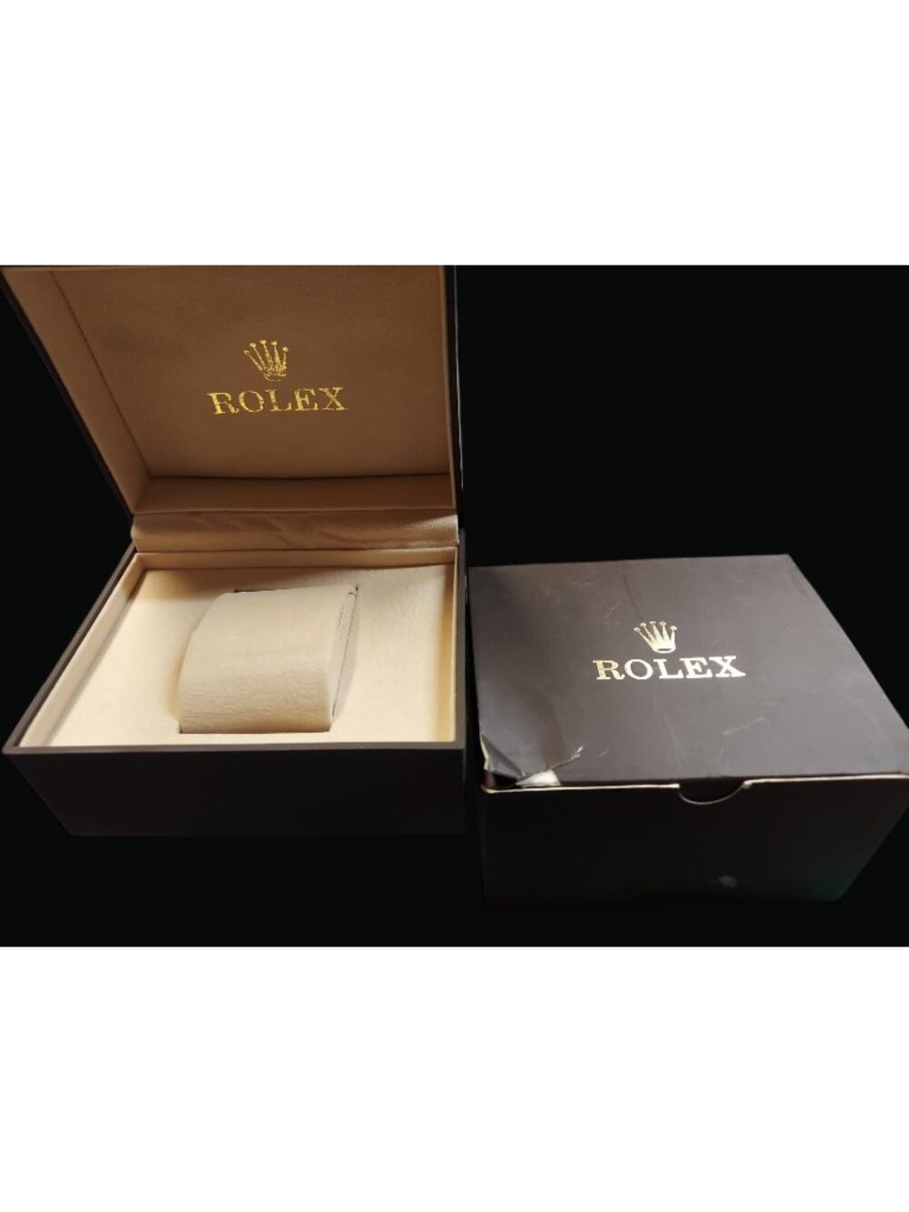 Rolex Watch Box With Outer Box & Pillow Insert - Brown & Beige - Pre-Owned